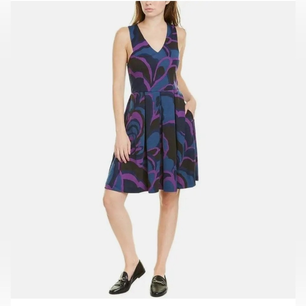 Trina Turk NWT Event Marcia 2 Sleeveless Fit& Flare, Abstract Dress